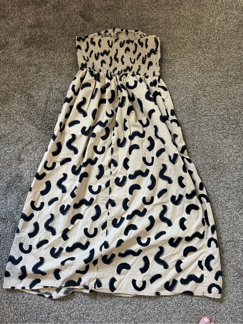 a new day Beige and Black Smocked Strapless Maxi - Picture 5 of 5
